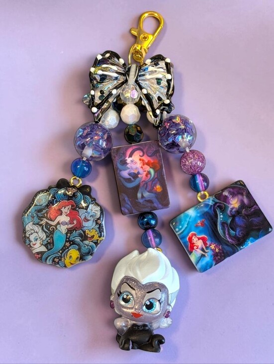Accessories - Handmade Ursula/Little Mermaid Themed Beaded Bag Charm